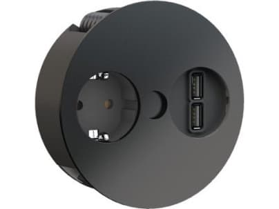 Bachmann Twist, 2 m, Sisätila, Tyyppi F, Musta, 1 AC-pistorasia(a), 115 mm