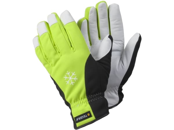 Ejendals TEGERA 293, Arbetshandskar, Svart, Vit, Gul, Vuxen, Vuxen, Latex, Läder, Polyester