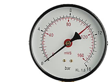 Vandsøjlemåler Ø80, 0-6 mVS - Ø80, 1/2'' (ned), 0-6 mVS tai 0,6 bar tai m/stilleviser