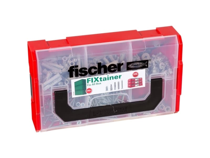 Fischer 534092, Kit med skruv och väggplugg, Nylon, Tyskland, 100 styck, 50 x SX 6 x 30, 50 x UX 6 x 35 R, 25 x GK + setting tool GKW, 15 x Plasterbo