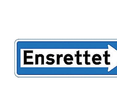 Ensrettet venstre - Oplysningstavle E19,1 30x80 T3 refleks, DS/EN12899-1