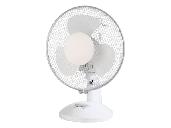 Emerio FN-114201.1, Kotitaloustuuletin lavoilla, Valkoinen, Lattia, Taulukko, Painikkeet, AC, 25 W