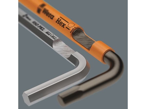 Wera 950/9, L-formet hexnøkkel, Metrisk, 9 stykker, Plast, Rustfritt stål, Svart oksiderende