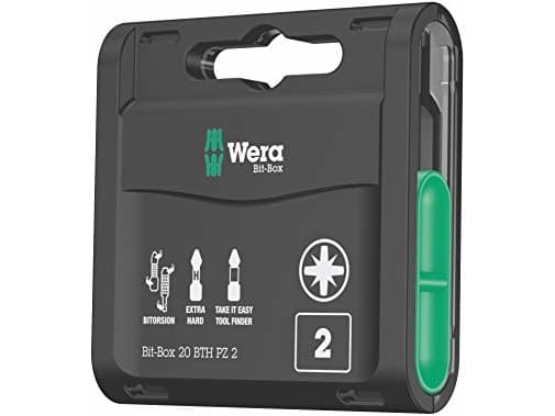 Wera Bit-Box 20 BTH PZ - Spiss for skrutrekker - 20 deler - pozidriv - PZ2 - heksagonal - lengde: 25 mm