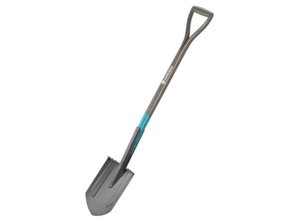 Gardena 17001-20, Spade for dreneringsarbeid, Stål, Sort, D-formet, Monokromatisk