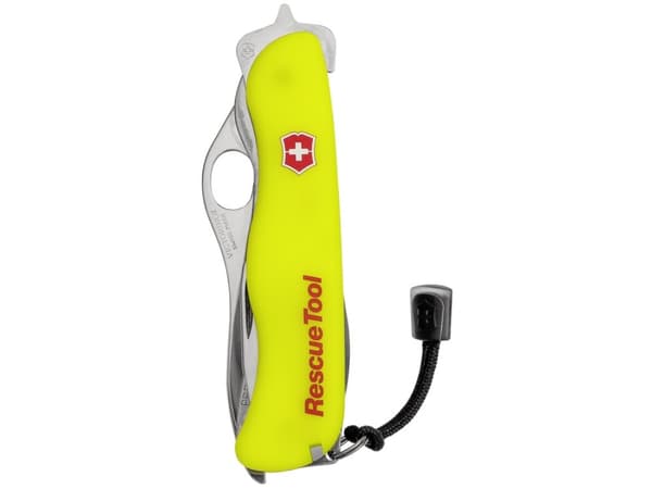 Victorinox Rescue Tool, Fällkniv med låsblad, Kniv med flera verktyg, Spey point, Rostfritt stål, Polyamid, Gul