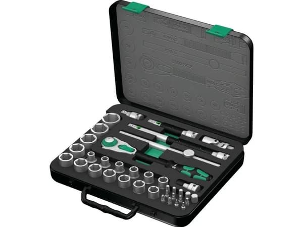 Wera 05003645001, Hylsyavainsarja, 37 kpl, Musta, Vihreä, CE, Hylsyavaimen kahva