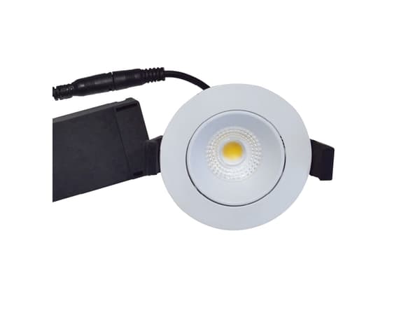 NORDTRONIC Velia Low Profile LED 5,5W 220-240V 3000K CRI>95 kipvinkel 30° IP44, Mat Hvid, Rund