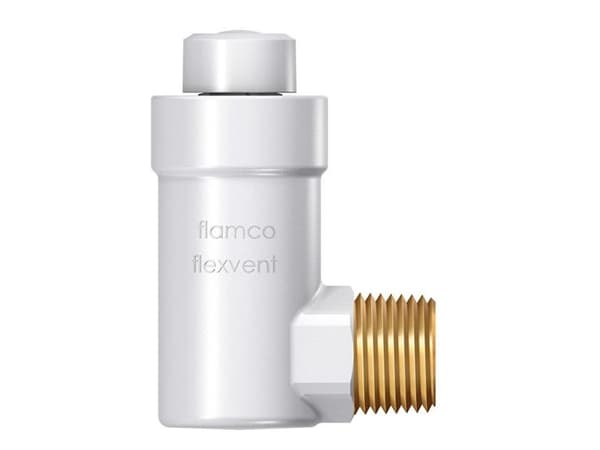 Flamco FlexVent automatisk luftventil R 1/2" vinkel vit (27711)