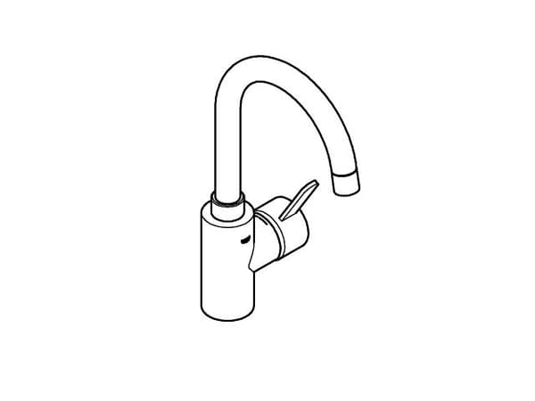GROHE Eurosmart Cosmopolitan, Baderomsvask, Kran-håndtak, Krom