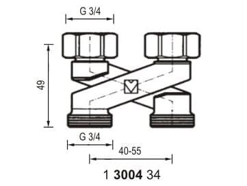 Herz Cross-connector in the form of X G3/4 "(1300434)