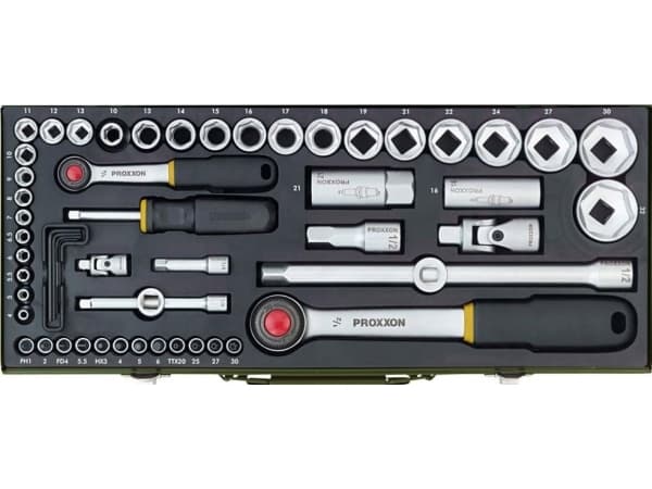 Compact set with 1/2" and 1/4" ratchet (55pcs) PR23040