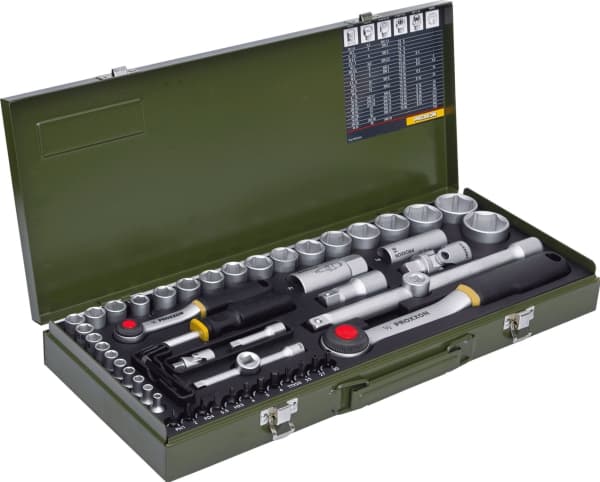 Compact set with 1/2" and 1/4" ratchet (55pcs) PR23040