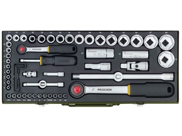 Compact set with 1/2" and 1/4" ratchet (55pcs) PR23040