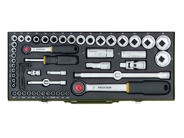 Compact set with 1/2" and 1/4" ratchet (55pcs) PR23040