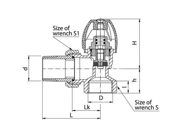 Valvex Kulmapatteriventtiili KS 1/2"4582050 4582050