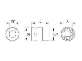 Yato YT-1008, 1/2", 1 styck