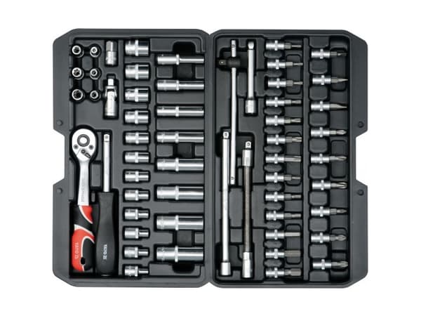 Yato YT-14501, Pipenøkkelsett, 56 stykker, Kromfarget, Kromvanadiumstål, 1,85 kg