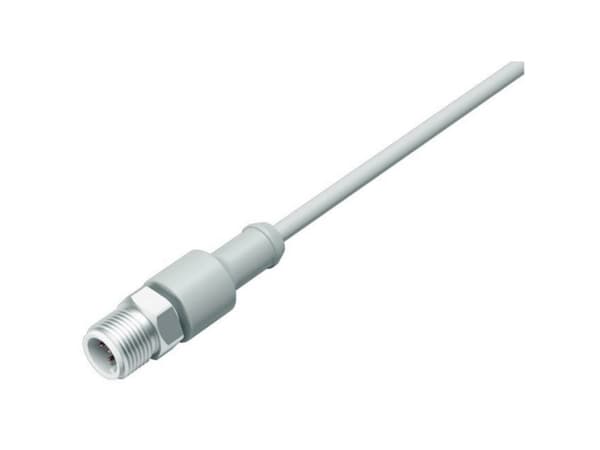 BINDER 77 3729 0000 40405-0200, 2 m, M12, Uros, Harmaa, Kestomuovinen elastomeeri, -40 - 105 °C
