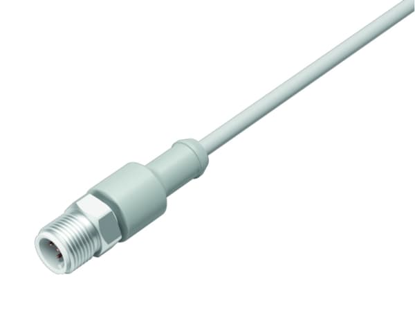 BINDER 77 3729 0000 40405-0200, 2 m, M12, Uros, Harmaa, Kestomuovinen elastomeeri, -40 - 105 °C