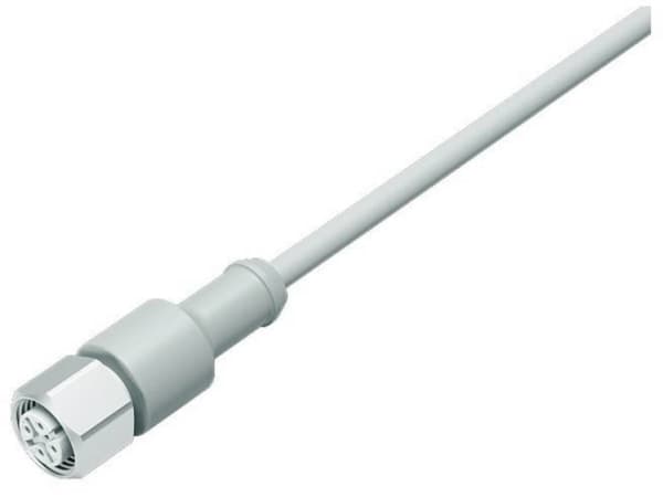 BINDER 77 3730 0000 40405-0500, 5 m, M12, Hunstik, Grå, Termoplastisk elastomeeri (TPE), -40 - 105 °C