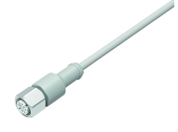 BINDER 77 3730 0000 40405-0500, 5 m, M12, Hunstik, Grå, Termoplastisk elastomeeri (TPE), -40 - 105 °C