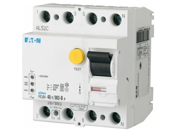 Eaton 167882 FI-sikkerhedsafbryder allstrømssensitiv 4-polet 63 A 0.03 A 240 V, 415 V