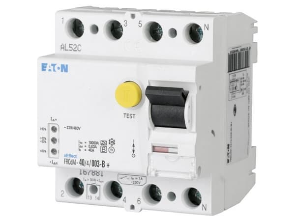 Eaton 167882 FI-sikkerhedsafbryder allstrømssensitiv 4-polet 63 A 0.03 A 240 V, 415 V