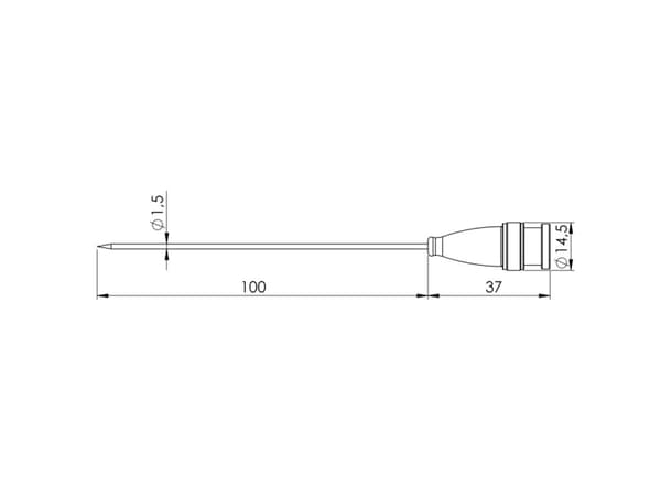Greisinger GF 2T-E1.5 Pistokytkentäanturi -70 - 250 °C Anturityyppi Pt1000