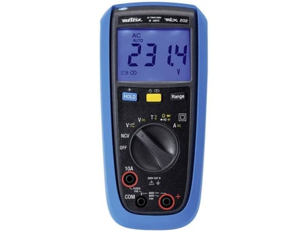Metrix MTX 202 Hånd-multimetri digitaalinen Stænkvandsbeskyttet (IP54) CAT III 600 V Visning (counts): 4000