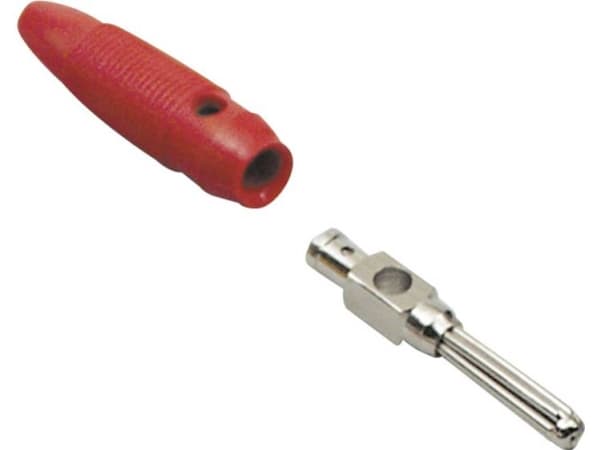 TRU COMPONENTS Bananstik Stik, lige Stift-diameter: 4 mm Rød 100 stk