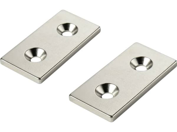 TRU COMPONENTS W40L20T3-2M4 Kestomagneetti Suorakulmainen (L x S x K) 40 x 20 x 3 mm N35 Raja-arvolämpötila (max.): 80 °C