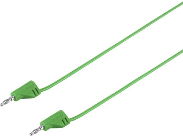 VOLTCRAFT MSB-200 Testledning [Lamellanslutning 2 mm - Lamellanslutning 2 mm] 0,90 m Grön 1 st