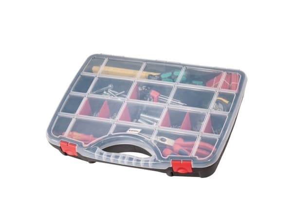 Parat 5853000391, Verktygslåda, Polypropylen, Svart, Röd, Transparent, 460 mm, 80 mm, 355 mm