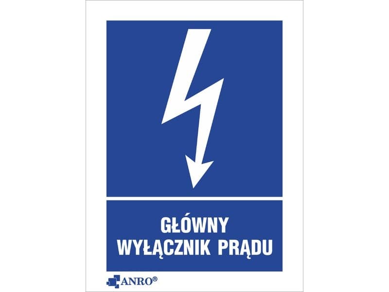 ANRO Warning sign Main power switch 148 x 210mm (20EIA/Q4/F)