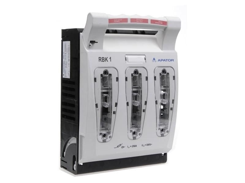 Apator Fuse switch disconnector panel mounting, cable terminals: bridge S 35-120mm2 RBK 1 690V 250A 63-811779-011