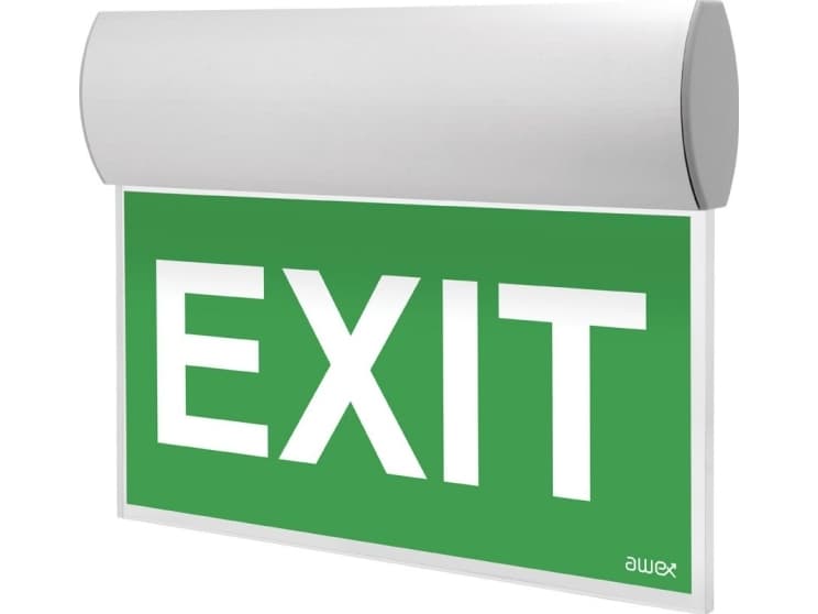 AWEX Emergency lighting fitting TWINS ECO LED 1,2W 3h single-purpose AT silver TW/1,2W/ESE/AT/SR - TW/1,2W/ESE/AT/SR