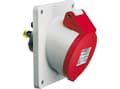 Pikkukuva 4 / 4: BALS CEE-pistorasiaH6 400V 32A 5-napainen, punainen uppoasennus vinoon, laippa 100x92 mm, Quick Connect®IP44, polyamidi