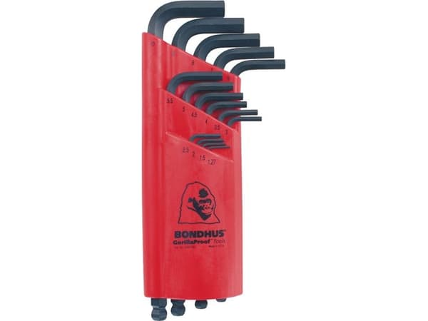 Bondhus lange unbrakonøkler med kule ende 15 stk 1,27-10mm 10995
