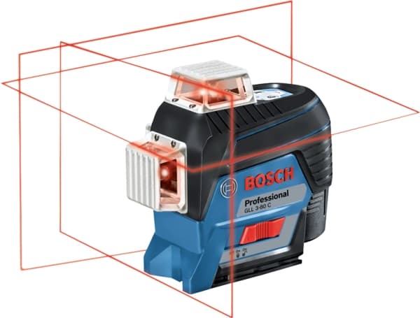 Bosch GLL 3-80 C Professional, 30 m, 0,2 mm/m, 4°, 120 m, Vaaka/Pysty, Punainen