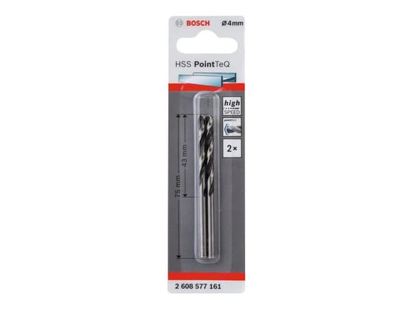 Bosch PointTeQ - Bor - for metall - bor - 2 deler - 4 mm - lengde: 75 mm