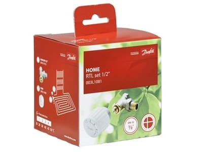 Danfoss FJVR 15 vinkelventil + FJVR 10-50 hode hvit 003L108