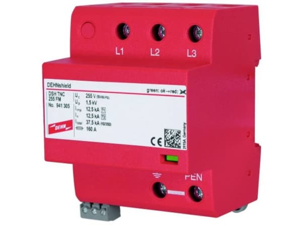 Dehn 941305 DSH TNC 255 FM Yhdistelmäsuoja DEHNshield Type1+2 3ph TN-C-järjestelmiin (941305)