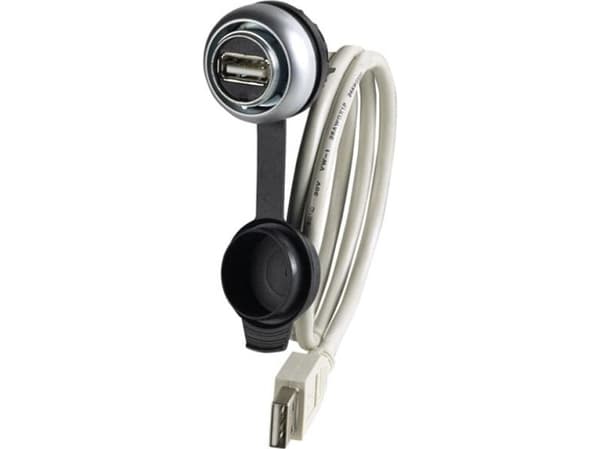 Eaton M22-USB-SA, USB A, USB 2.0, 100 MQ, Svart, Silver, Vit, IP65, CE, UL, CSA