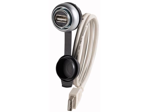 Eaton M22-USB-SA, USB A, USB 2.0, 100 MQ, Svart, Silver, Vit, IP65, CE, UL, CSA Svart, Silver, Vit