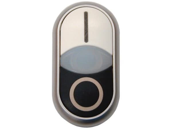Eaton M22-DDL-S-X4/X5, Knapp, Svart, Titan, Vit, Plast, IP66, 32,2 mm, 54,7 mm