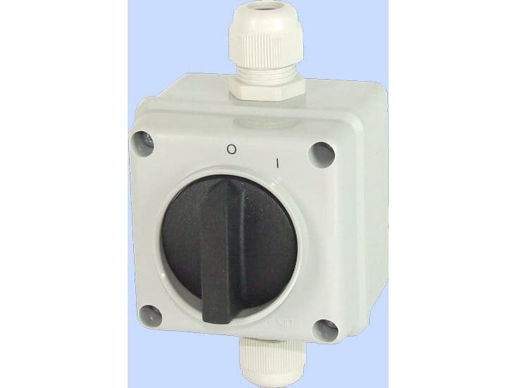 Electromet Cam switch 0-1 1P 12A in enclosure Arc E12-53 IP65 (921253)
