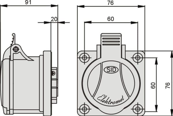 Rakt uttag 32A 4P röd IP54 GTP 32/4 921836