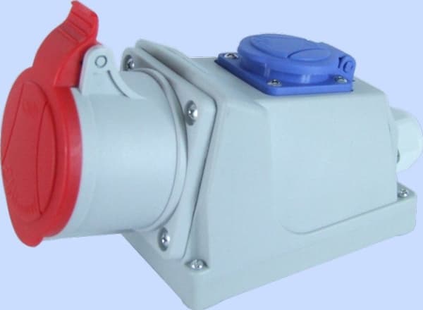 Elektromet COMBI fixed socket wired with terminal strip red 400V/blue 230V GSC-32/5 (921845)