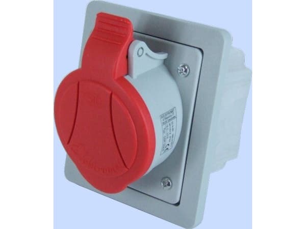 Electromet Flush-mounted oblique socket with a frame red GSP-32/5 5P 32A 400V (921855)